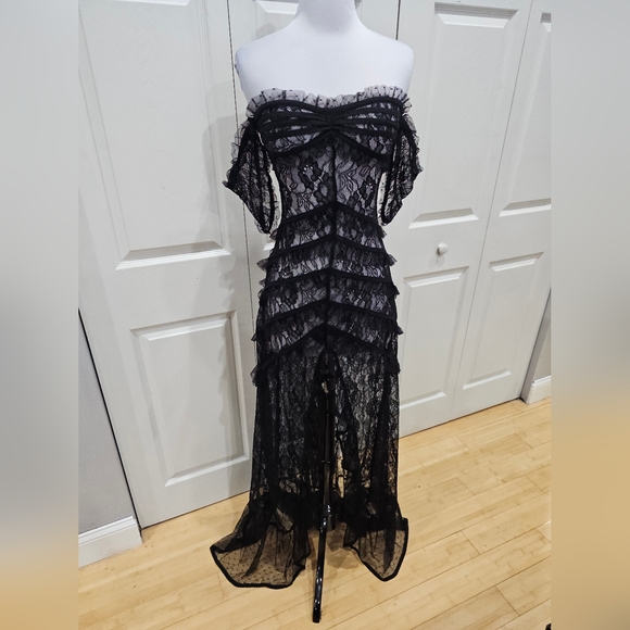 ★ISO★ Dolls Kill Unholy Unearthed Beauty Black Lace Maxi Dress ★ISO★ 🙏 SMALL - Picture 1 of 3